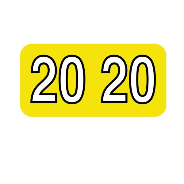 Nevs 2020 Colwell Year Bands 3/4" x 1-1/2" Yellow w/Black - XY-BO-2020-C