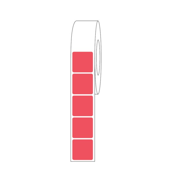 Nevs Direct Thermal Slide Label, 7/8" x 7/8", 1 Across Red - CB-SL-78-T-1-R
