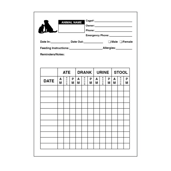 Nevs Cage Cards - Animal Name, Cage #, Owner 5" x 7" - VW-0115