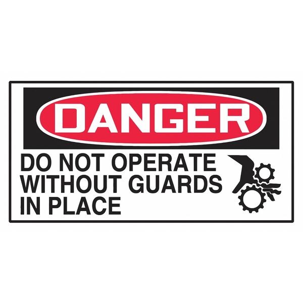 Accuform Danger Label, 1-1/2in H, 3in W, PK10 - LEQM003VSP