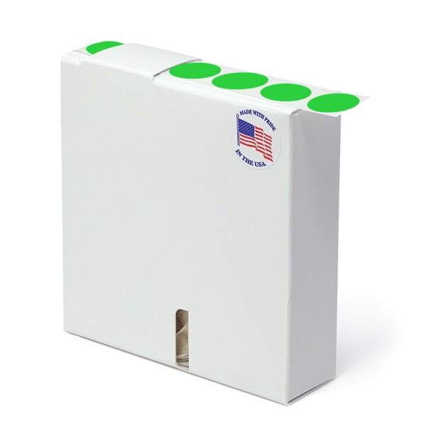 Nevs 3/4" Color Coding Dots Green Flr - Roll Form - DOT-34RL GREEN FLR