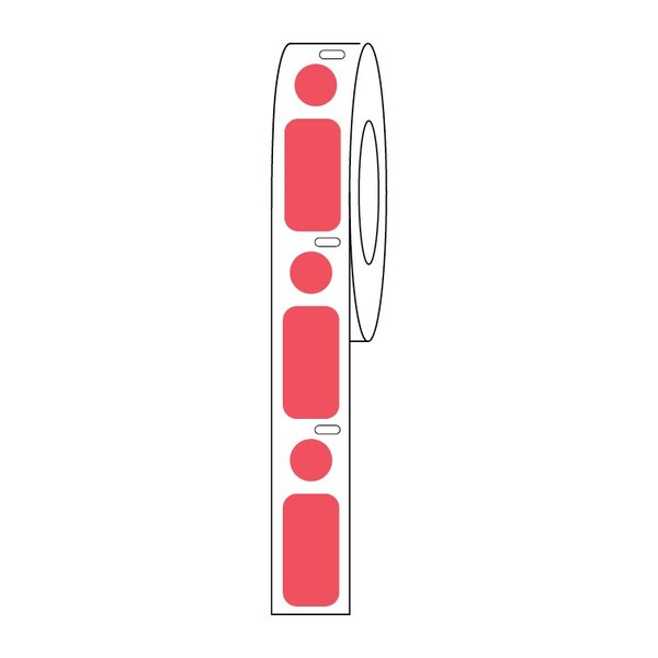 Globe Scientific Label/Dot Combo Roll, Cryo, Direct Thermal, 24x13mm & 9.5mm Dot, for 1.5mL Tubes, White, 500PK - LTC-24X13-95W
