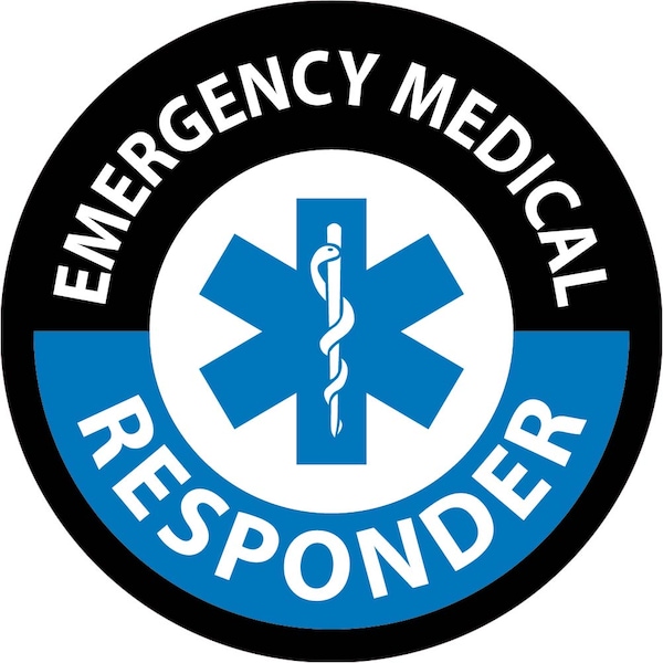 Nmc Emergency Medical Responder Hard Hat Label, Pk25, Material: Pressure Sensitive Vinyl .002 - HH135