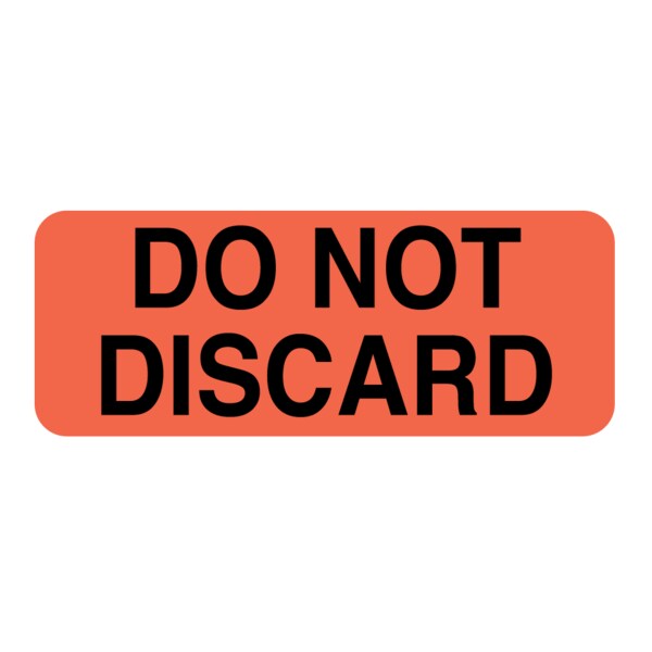 Nevs Do Not Discard 7/8" x 2-1/4" Flr Red w/Black - CS-9556