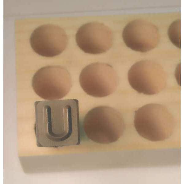 Young Bros Stamp Works Hand Stamp, 3" Shank L, Steel, 06273 U - 06273 U