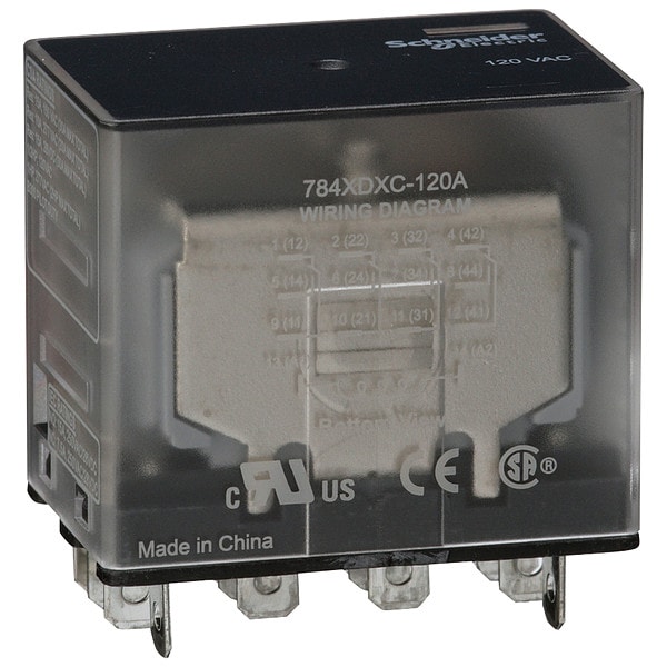 Relevador de Propósito General Schneider Electric, 120V AC Voltios de Bobina, Cuadrado, 14 Pines, 4PDT - 784XDXC-120A