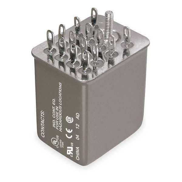 Relé sellado herméticamente Dayton, 120V AC Bobina de voltaje, Cuadrado, 14 Pines, 4PDT - 1EHU3