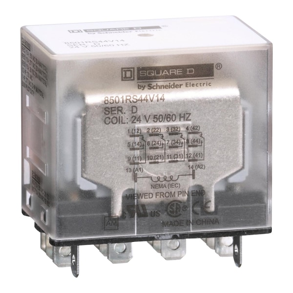 Relevador Square D, 250VAC Voltios de Bobina, 4PDT - 8501RS44V14