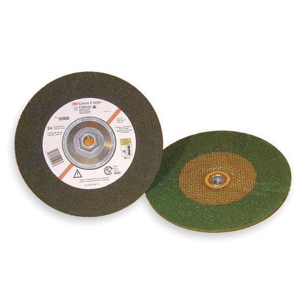 3M Depressed Center Grinding Wheel, Type 27, 4 1/2 in Dia, 0.25 in Thick, 5/8"-11 Arbor Hole Size - 55961