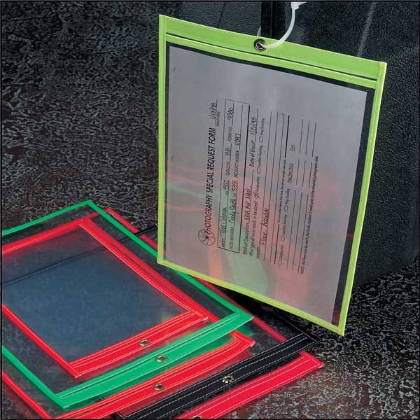 Baw Plastics Shop Env, 9 x 6 In, Fluor R, Plstc, PK50 - SEWNHDR 6X9FLRED