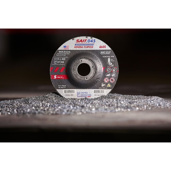 United Abrasives/Sait United Abrasives - Sait 22021 Depressed Center Wheel T27 4-1/2"x .045" x 7/8" 60 Grit Alum. Oxide - 22021