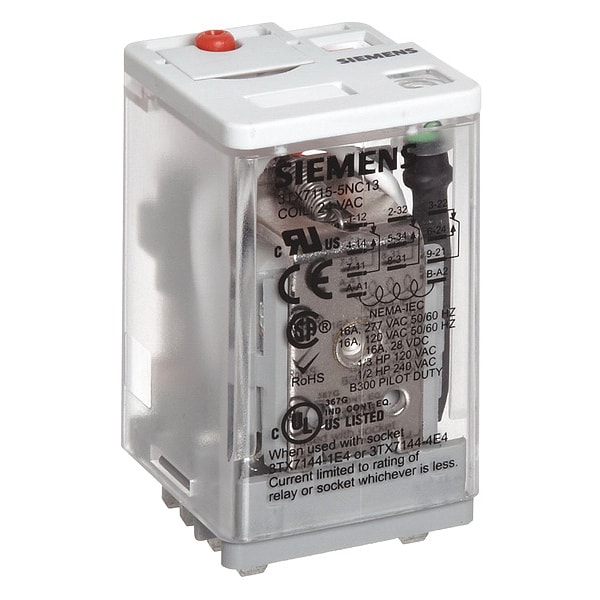 Relevador Siemens Plug-In, 24V DC de Bobina, Cuadrado, 11 Pines, 3PDT - 3TX71155FC03C