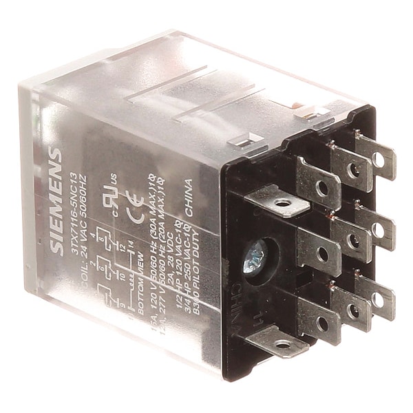 Relevador de conexión Siemens, 24V AC Voltios en la bobina, Cuadrado, 11 Pines, 3PDT - 3TX7116-5NC13