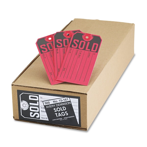 Avery Dennison Sold Tags, 500/Box, Red/Black, PK500 - 15161