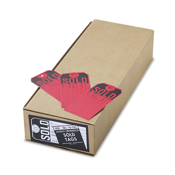 Avery Dennison Sold Tags, 500/Box, Red/Black, PK500 - 15161