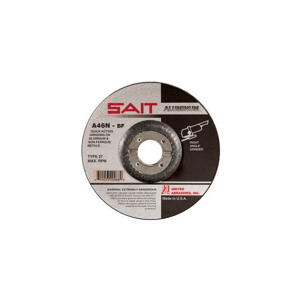 United Abrasives/Sait United Abrasives - Sait Depressed Center Wheel T27 A46N 5"x 1/4" x 7/8" 46 Grit Aluminum Oxide - 20072