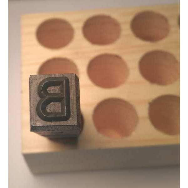 Young Bros Stamp Works Hand Stamp, 2-3/8" Shank L, Steel, 06271 B - 06271 B