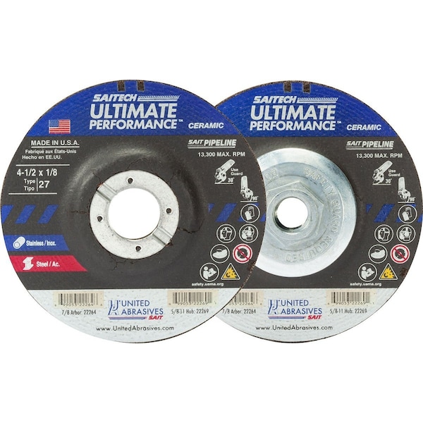United Abrasives/Sait Pipeline WheelT275x18x78PK25 - 22274