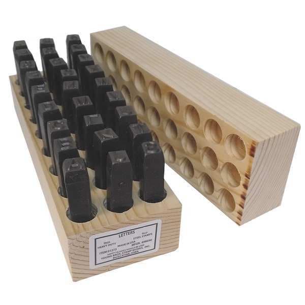 Young Bros Stamp Works Steel Stamps Set, 2-3/4" Shank L, Steel, 5273 - 05273