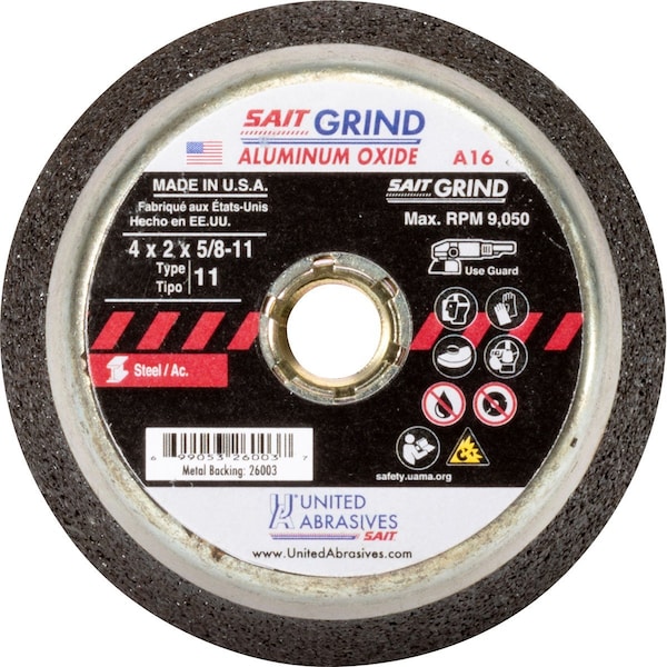 United Abrasives/Sait Cup Wheel4x2x5811A16PK12 - 26000