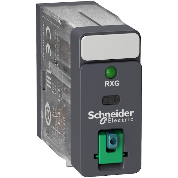 Relevador Schneider Electric + Ltb + Led 24VDC 2Co 5A, 24V DC Voltaje de Bobina, 2 N/O - RXG22BD