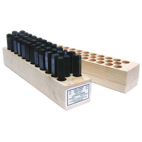 Young Bros Stamp Works Heavy Duty Combo Set, 1/2inH, Gothic, Steel - 09363