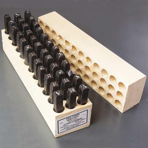 Young Bros Stamp Works Steel Stamps Set, 2-3/4" Shank L, Steel, 5363 - 05363