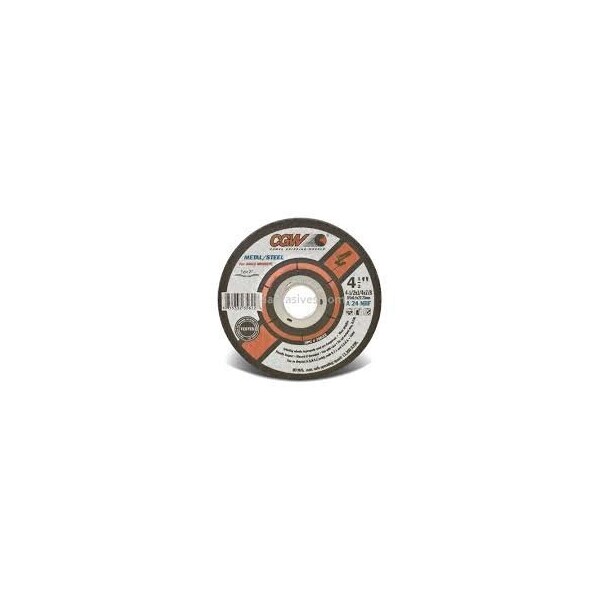 A-Solid 4in x 1/4in x 3/8 A24-N-BF Steel T27 Grinding Wheel, 25PK - 10020
