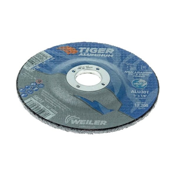 Weiler 5 in Dia, 1/8 in Thick, 7/8 in Arbor Hole Size, Aluminum Oxide - 58217