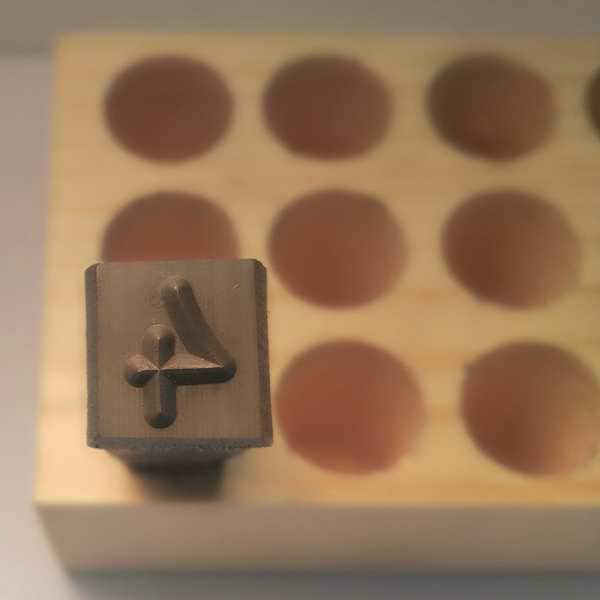 Young Bros Stamp Works Hand Stamp, 3" Shank L, Steel, 06093 4 - 06093 4