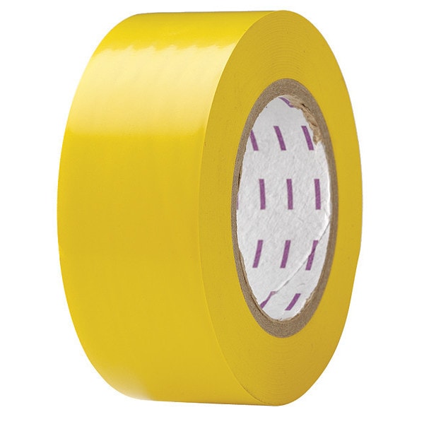 Zoro Select Floor Marking Tape, General Purpose, Solid, Yellow, 2 in x 180 ft, 5 mil Thickness, Vinyl - 8AVH3