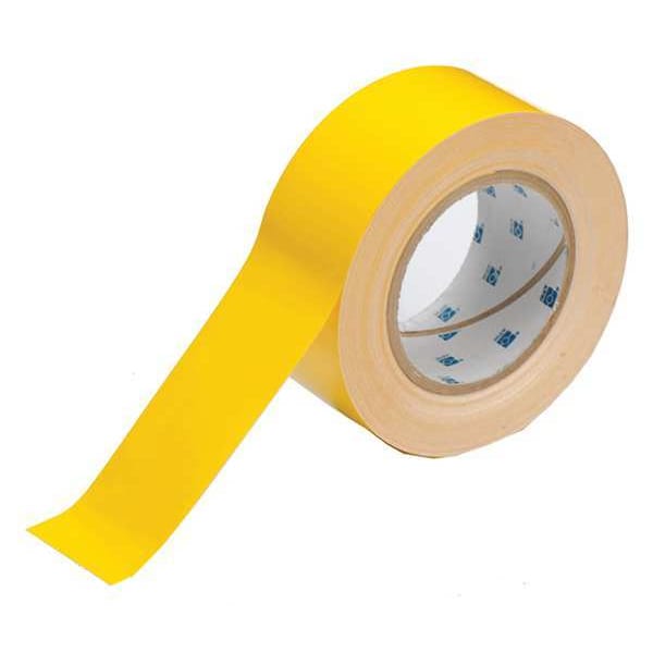 Brady ToughStripe Floor Marking Tape, General Purpose, Solid, Yellow, 2 in x 100 ft, 8 mil Thickness - 104312