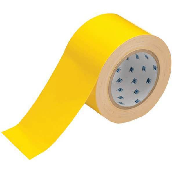 Brady Floor Marking Tape, Polyester, No Legend, Yellow, 3 in W., 8 mil Thickness - 104342