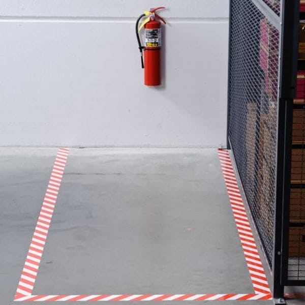 Brady Floor Marking Tape, Polyester, No Legend, Red, White, 3 in W., 8 mil Thickness - 104348