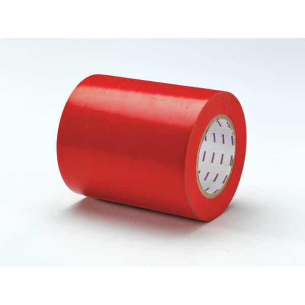 Zoro Select Floor Marking Tape, vinyl, No Legend, Red, 6 in W., 5 mil Thickness - 9EKR2