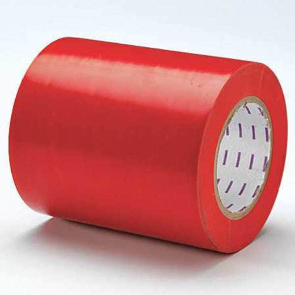 Zoro Select Floor Marking Tape, vinyl, No Legend, Red, 6 in W., 5 mil Thickness - 9EKR2