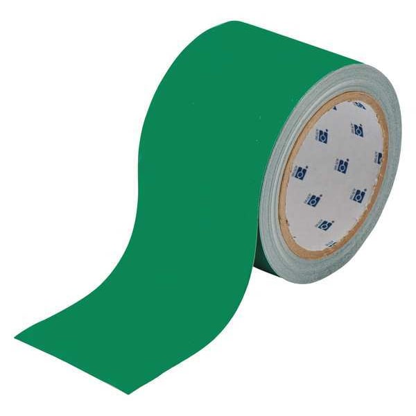 Brady Floor Marking Tape, Polyester, No Legend, Green, 2 in W., 8 mil Thickness - 104315