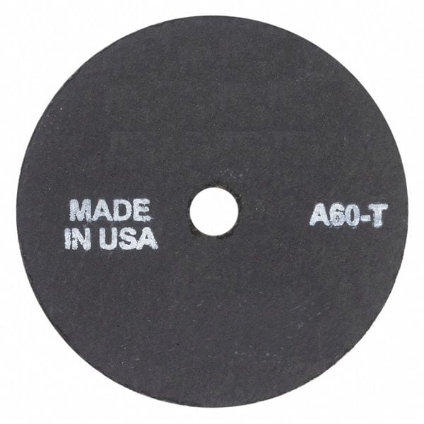 Zoro Select Abrasive Cut-Off Wheel, Type 1, 3 in Dia, 0.125 in Thick, 3/8 in Arbor Hole Size, Aluminum Oxide - 66252850575
