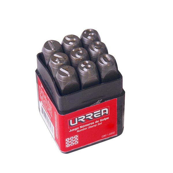 Urrea Number Stamp Set, 10Mm (3/8") - 42N10