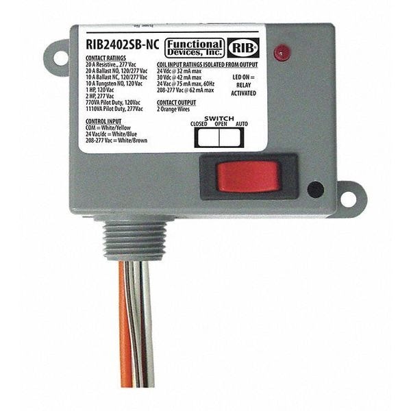 Dispositivo Funcional-Relé Encapsulado RIB, 20A, SPST-N/C/Reemplazo - RIB2402SB-NC