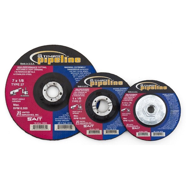 United Abrasives/Sait United Abrasives - Sait Depressed Center Wheel T27 6-1/2"x 1/8" x 7/8" Proprietary Grain - 20030