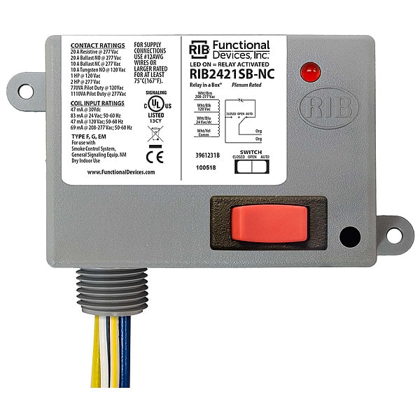 Dispositivo Funcional - Relevador Encapsulado RIB, 20A, SPDT-N/C/Override - RIB2421SB-NC