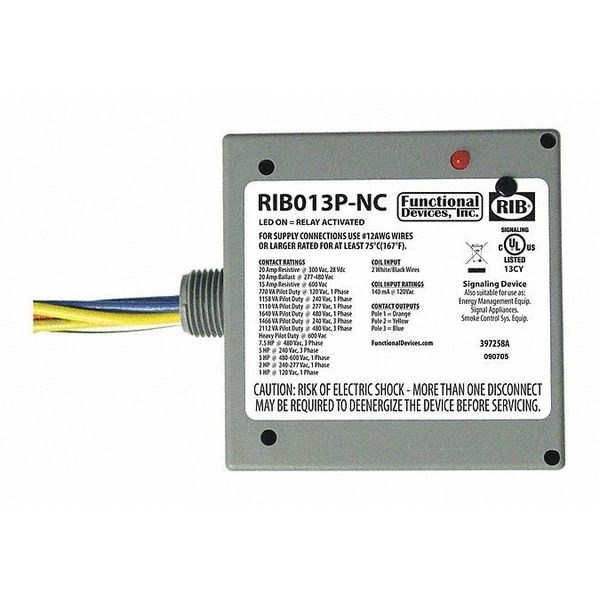 Relevador de Potencia Encapsulado Functional Devices, 20A - RIB013P-NC