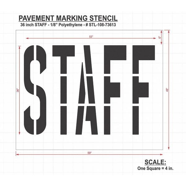 Rae Pavement Stencil, Staff, STL-108-73613 - STL-108-73613