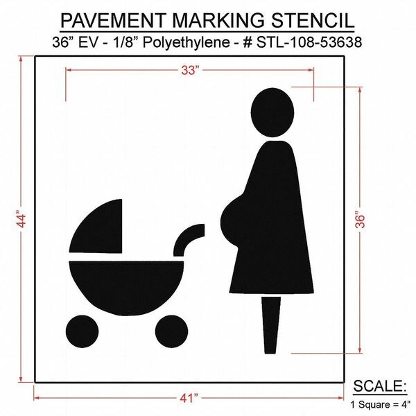Rae Pavement Stencil, 44"H, 41"W, 0.125" Thick - STL-108-53638