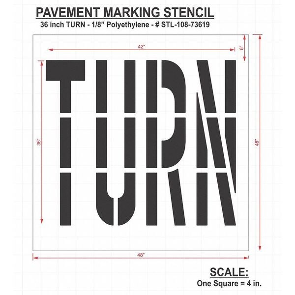 Rae Pavement Stencil, Turn, STL-108-73619 - STL-108-73619