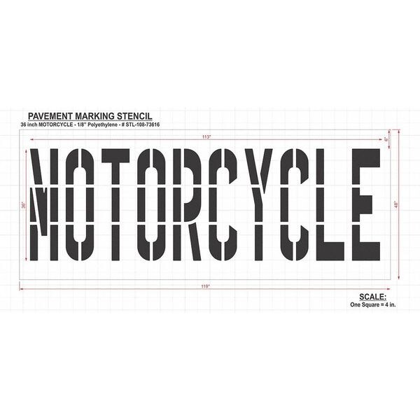 Rae Pavement Stencil, Motorcycle, STL-108-73616 - STL-108-73616
