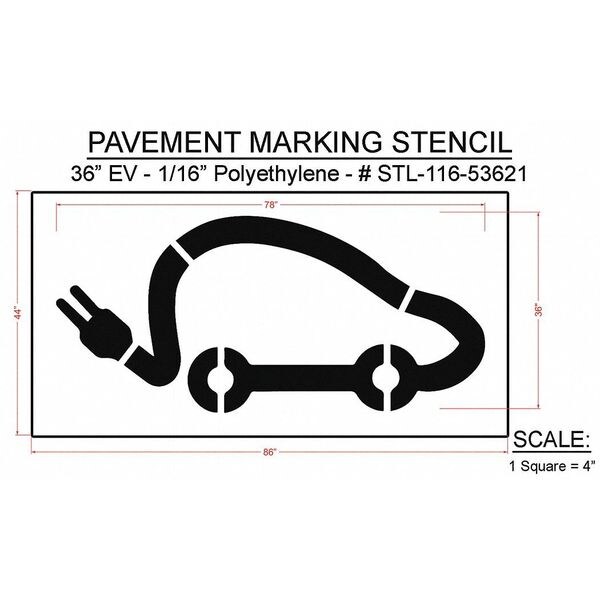 Rae Pavement Stencil, 86"H, 44"W, 0.063" Thick - STL-116-53621