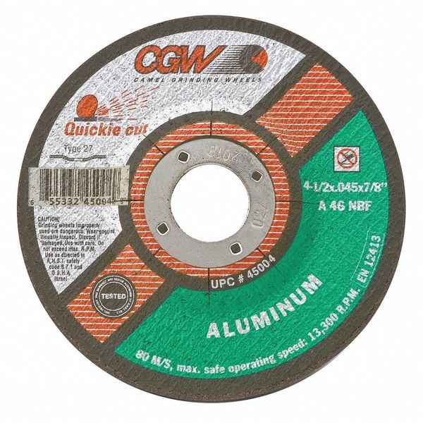 Cgw Abrasives Depressed Ctr Whl, 5x0.045x7/8, T27, Al - 70114