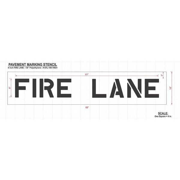 Rae Pavement Stencil, Fire Lane, STL-108-70831 - STL-108-70831